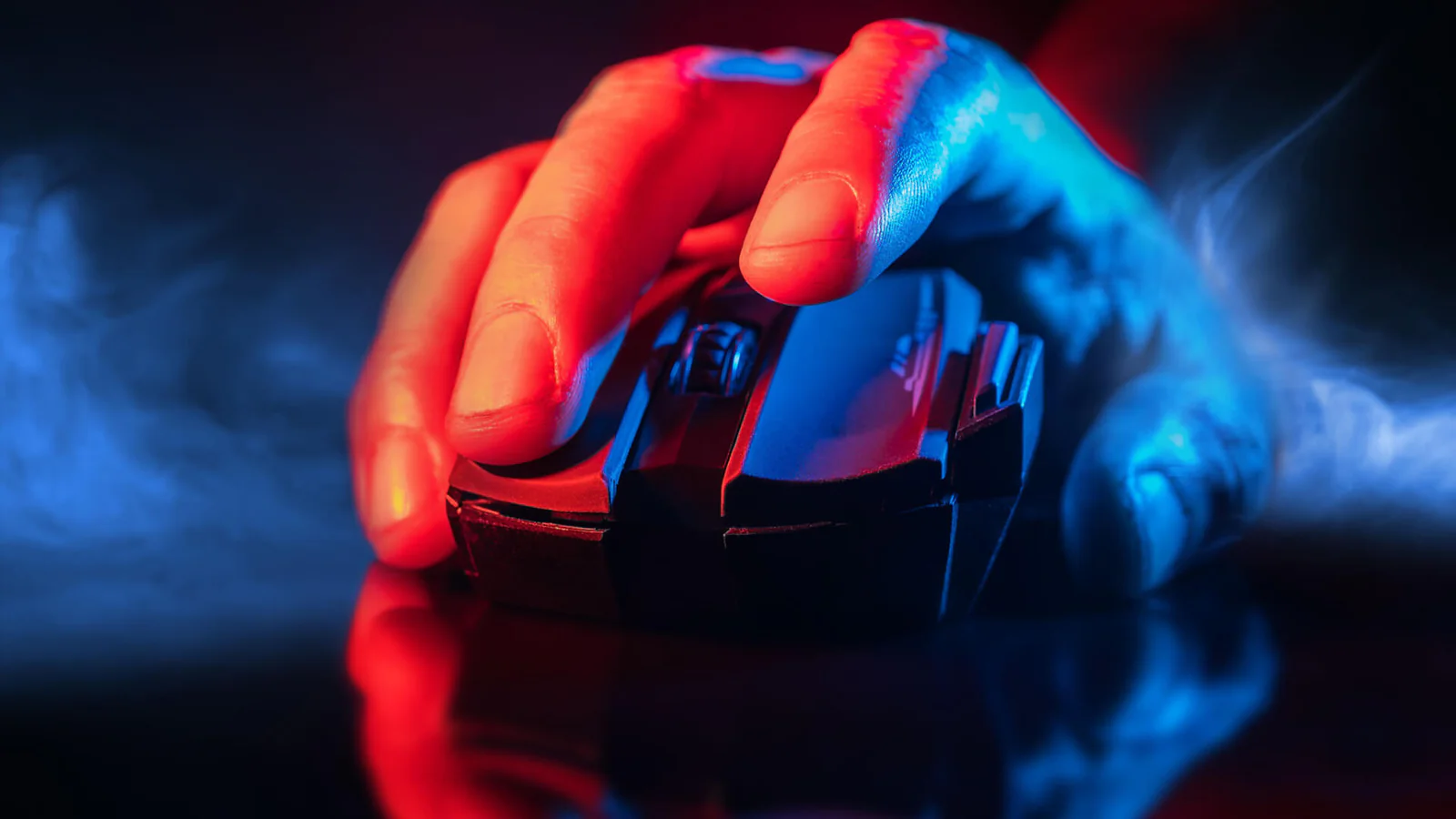 Competitive gaming setup with monitor and peripherals